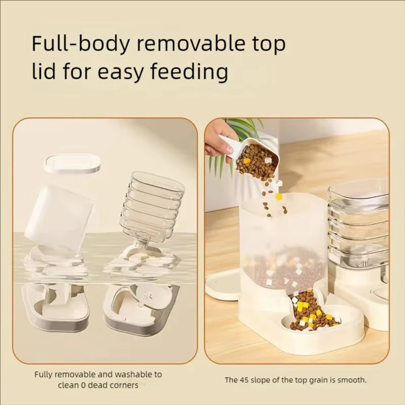 Gravity Pet Feeder and Water Dispenser Set Automatic Dog Feeder and Dog Water Dispenser for Dogs Cats Pets Animals Large Capaci